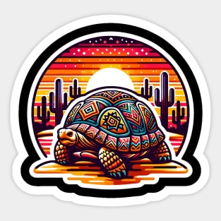 African tribal  design desert tortoise Sticker